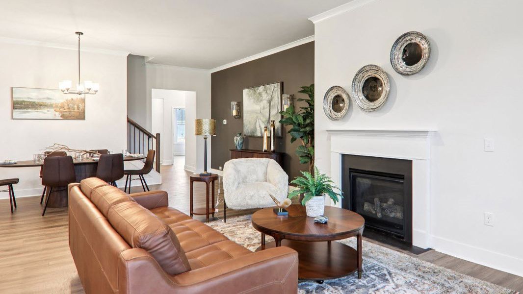 Furnished interior in a model home at Reserve at Tap Root Farms in Fletcher (Image 5).
