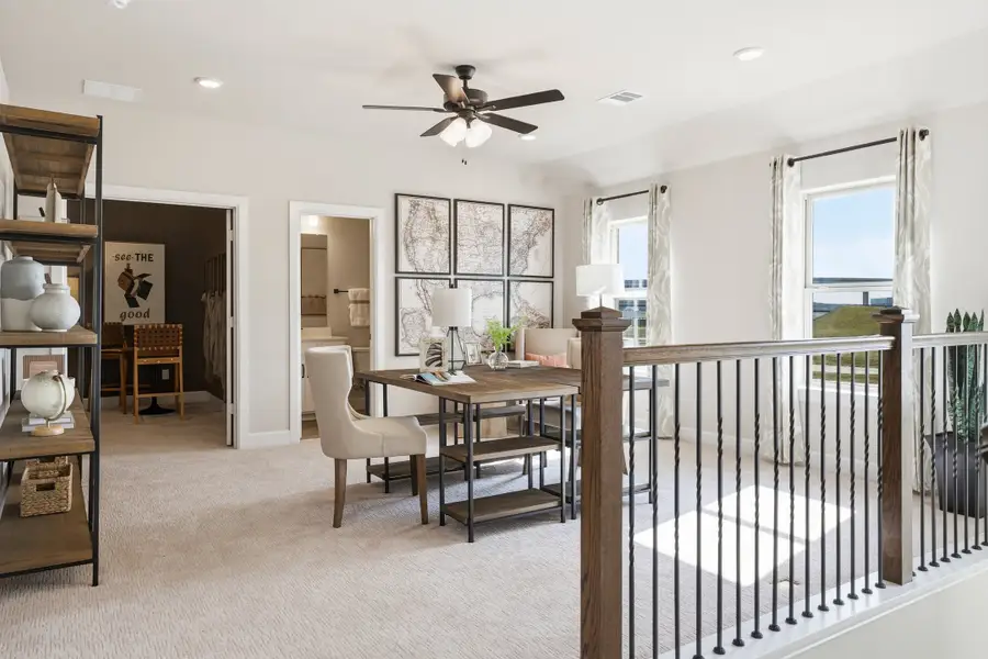 Furnished interior in a model home at Waterbend in Euless (Image 6).