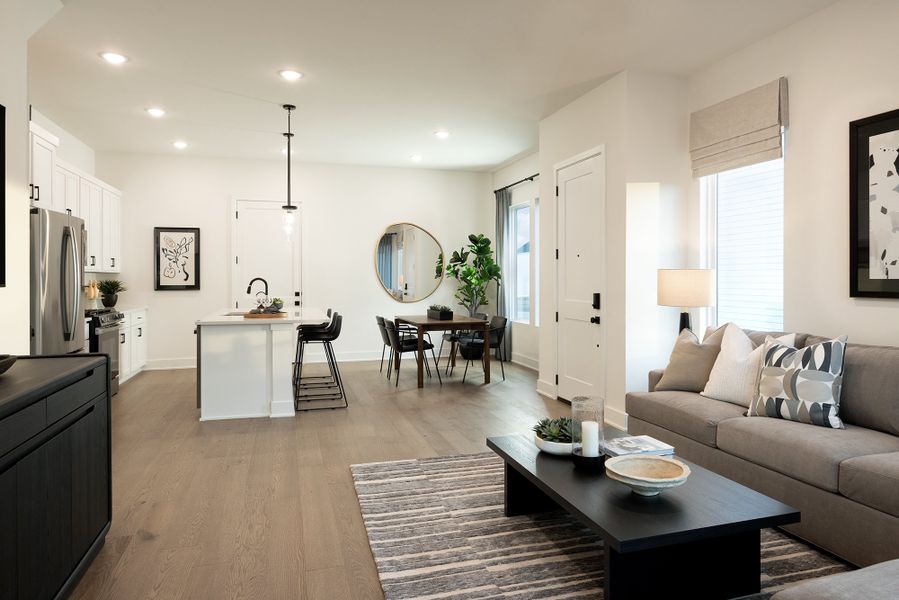 Furnished interior in a model home at The Duets Collection at Novel in Austin (Image 7).