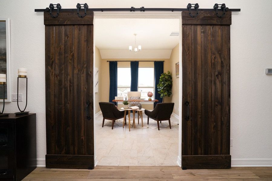 Furnished interior in a model home at Kinder Gale 65’s at Kinder Ranch in San Antonio (Image 19). Furnished interior in a model home at Kinder Gale 65’s at Kinder Ranch in San Antonio (Image 19).
