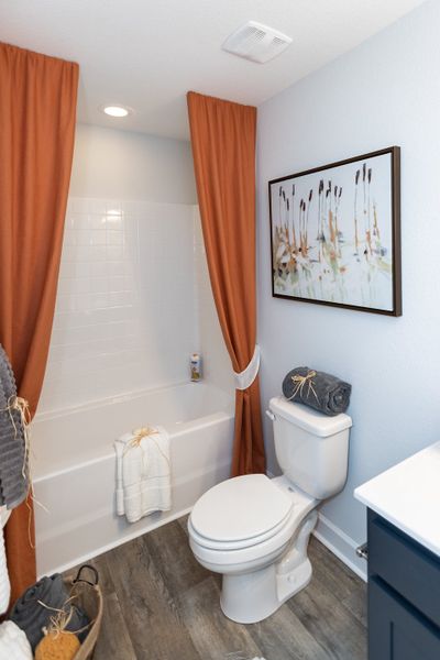 Furnished interior in a model home at The Gables in Moyock (Image 48).
