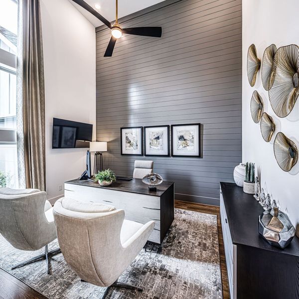 Furnished interior in a model home at The Highlands in Porter (Image 8).