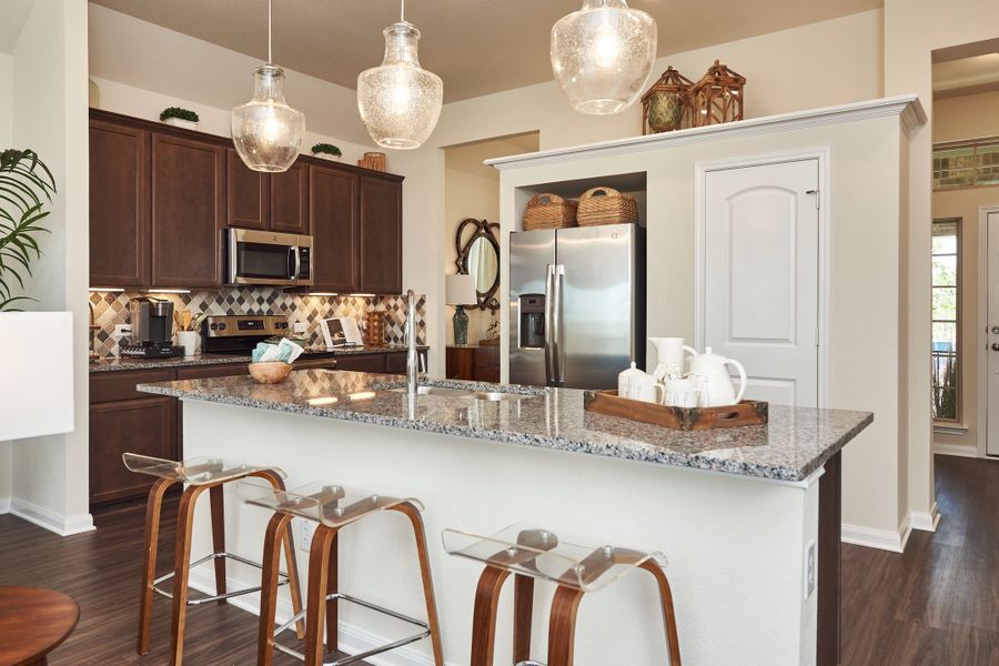 Furnished interior in a model home at South Pointe in Temple (Image 3).