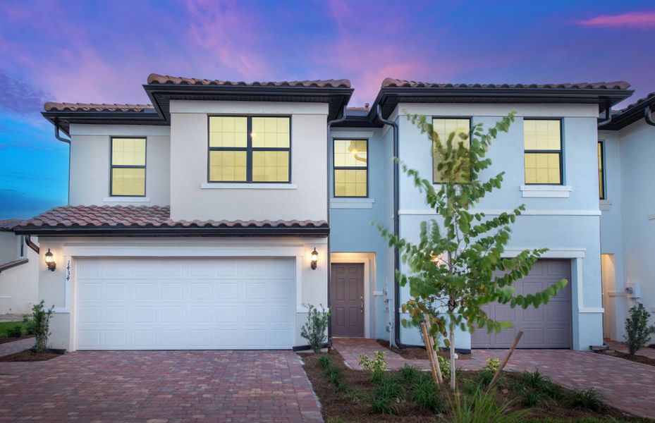 Welcoming Townhome Exterior in a new home community in Cape Coral, Florida