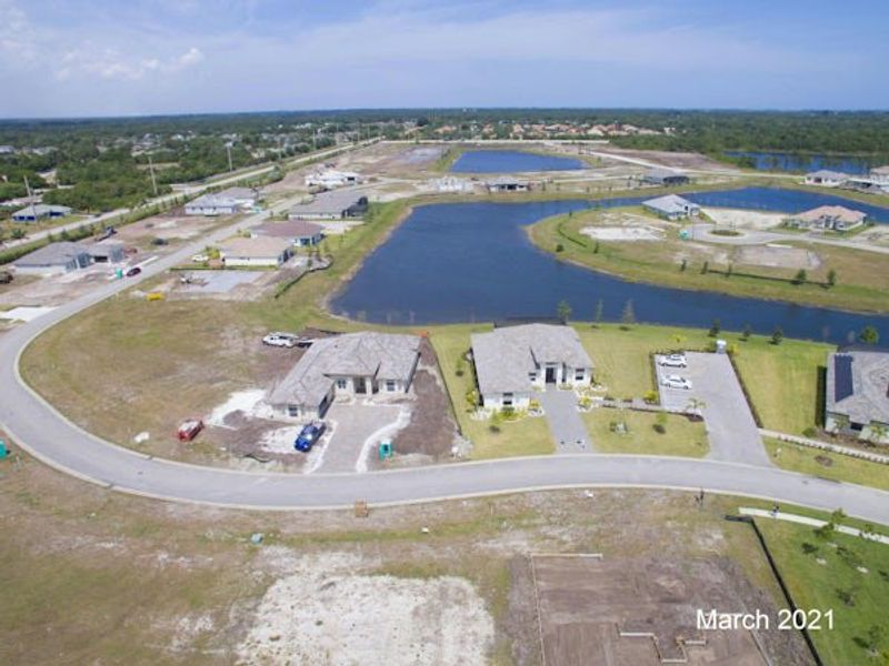 Aerial view of the Bent Pine Preserve community in Vero Beach, FL, showing layout and nearby surroundings (Image 38).