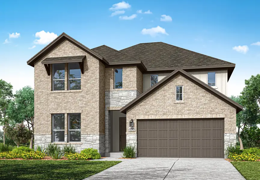 Front exterior of a home in the Park Collection at Turner’s Crossing community, located in Buda, TX (Image 15).