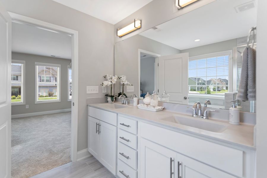 Furnished interior in a model home at Bedford in Raeford (Image 40).
