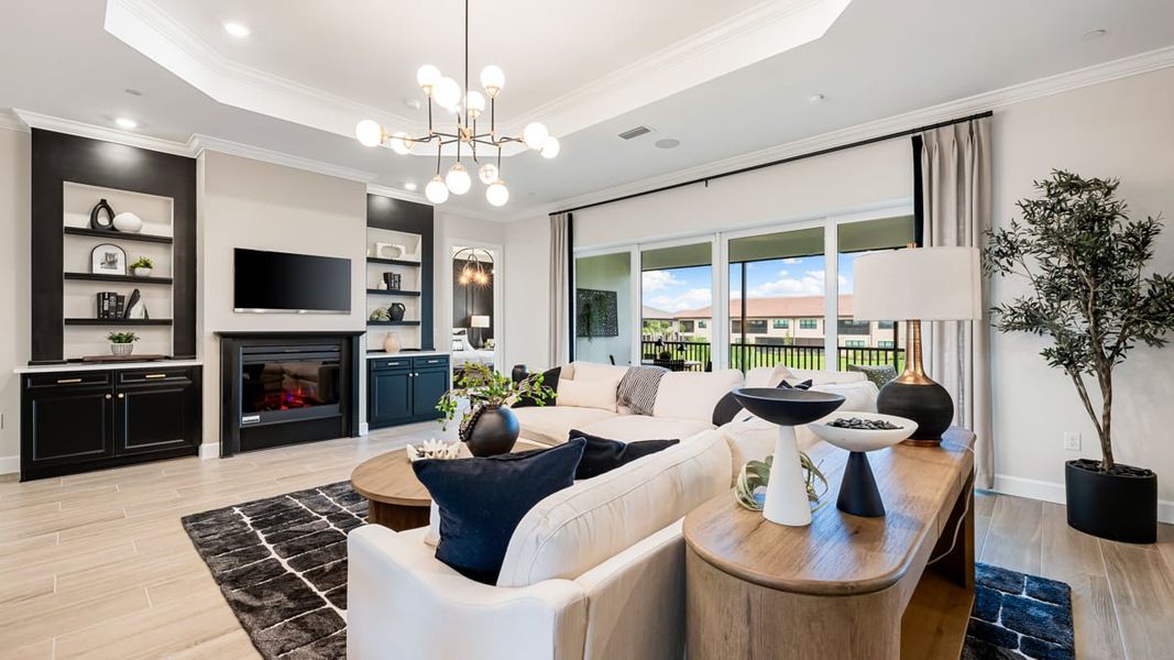 Furnished interior in a model home at Esplanade by the Islands Coach Homes in Naples (Image 31).