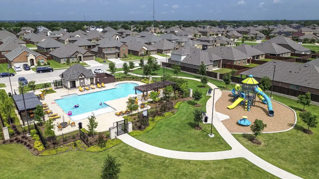 Aerial view of the Fireside by the Lake community in Garland, TX, showing layout and nearby surroundings (Image 1).