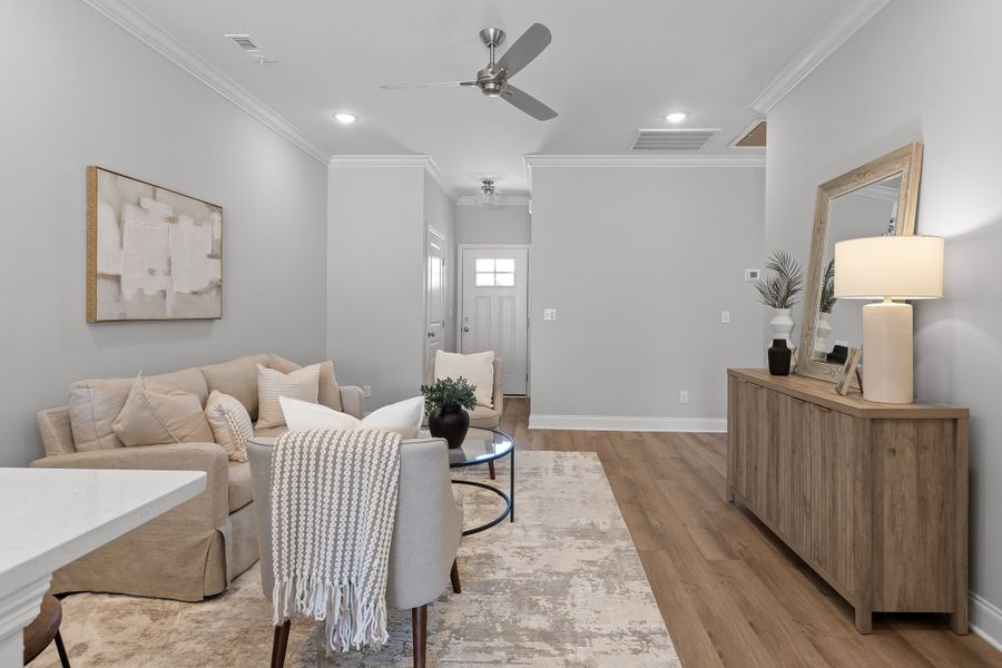 Furnished interior in a model home at The Eleuthera in Chattanooga (Image 41).
