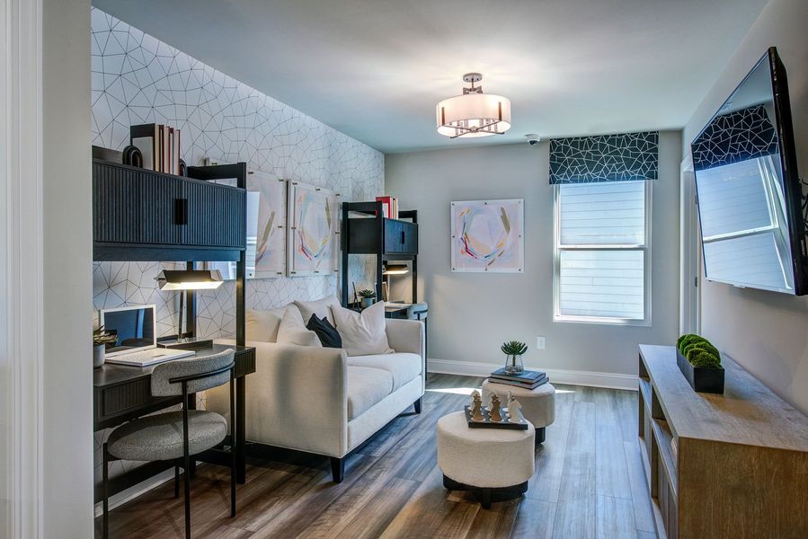 Flex rooms that can convert for work or play Flex rooms that can convert for work or play