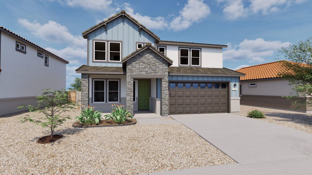 Front exterior of a home in the Moonlight community, located in Maricopa, AZ (Image 7). Front exterior of a home in the Moonlight community, located in Maricopa, AZ (Image 7).