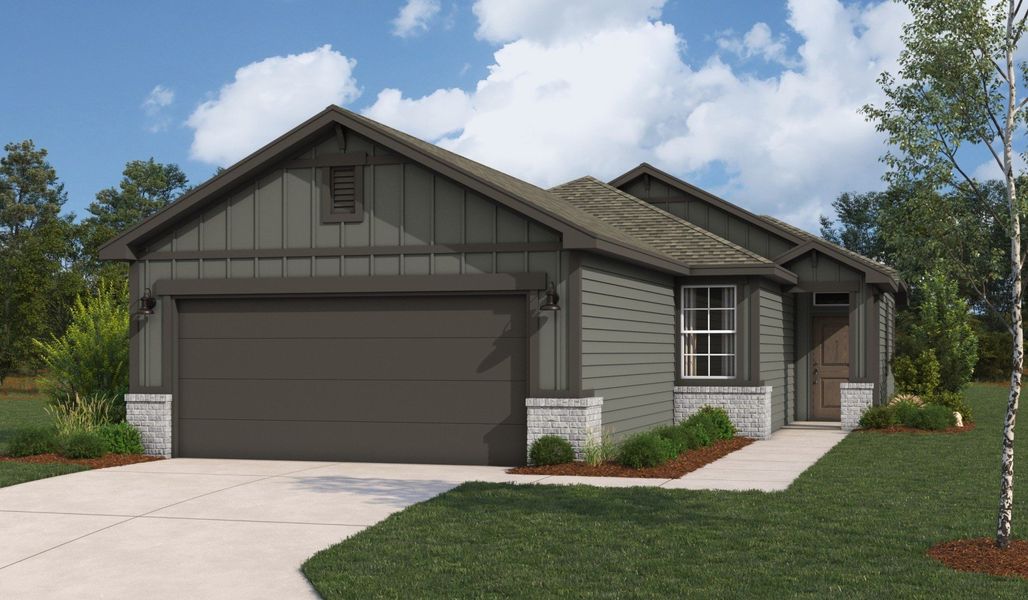 Front exterior of a home in the Highland Ridge community, located in New Braunfels, TX (Image 11).