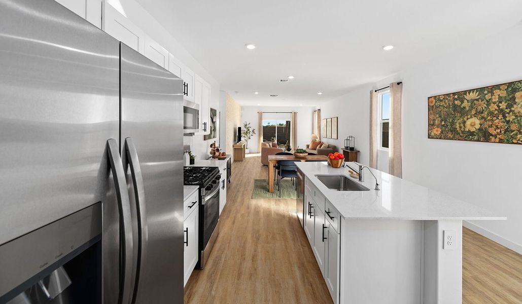 Furnished interior in a model home at Entrada Del Toro at Rancho Sahuarita in Sahuarita (Image 7).