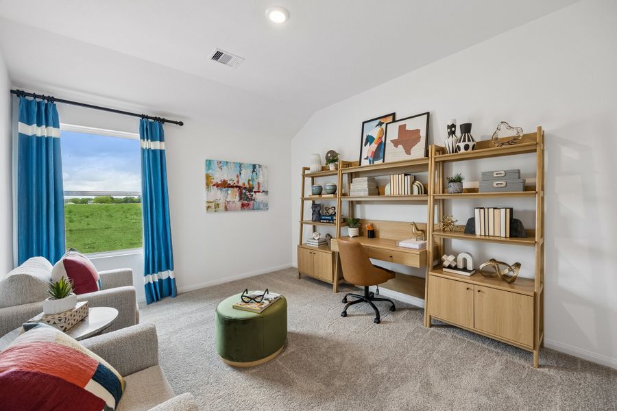 Furnished interior in a model home at Meridiana in Manvel (Image 36).