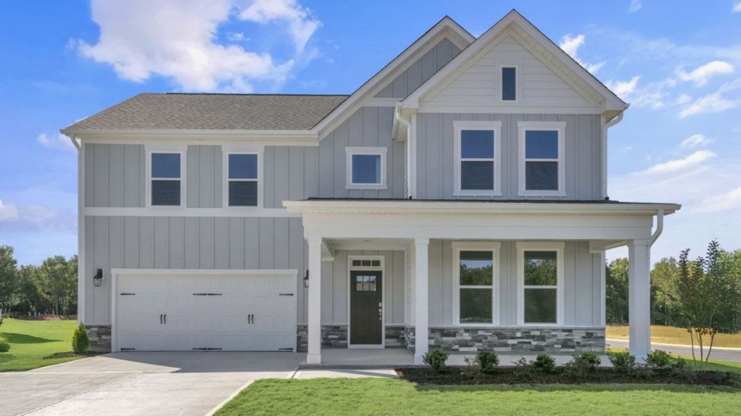 Front exterior of a home in the Eagle Creek community, located in Fuquay Varina, NC (Image 11).