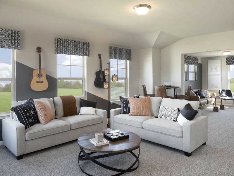 Furnished interior in a model home at Lark Canyon in New Braunfels (Image 16). Furnished interior in a model home at Lark Canyon in New Braunfels (Image 16).
