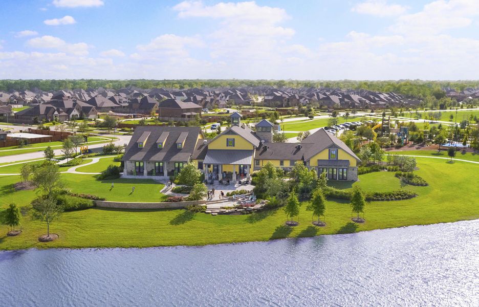 Aerial view of the Sienna 60’ community in Missouri City, TX, showing layout and nearby surroundings (Image 1).