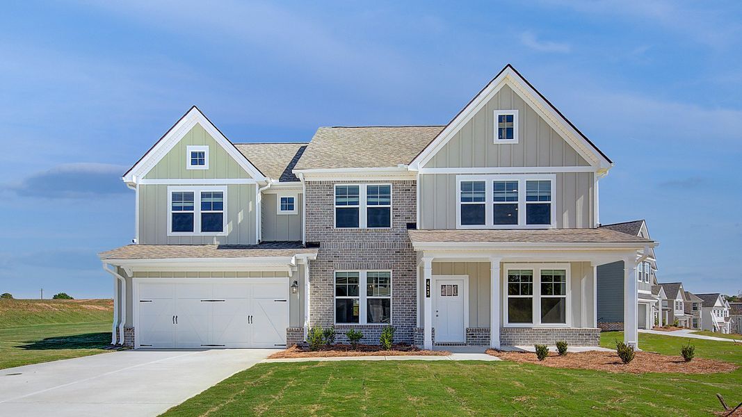 Front exterior of a home in the Grandview at Millers Mill community, located in Stockbridge, GA (Image 12). Front exterior of a home in the Grandview at Millers Mill community, located in Stockbridge, GA (Image 12).