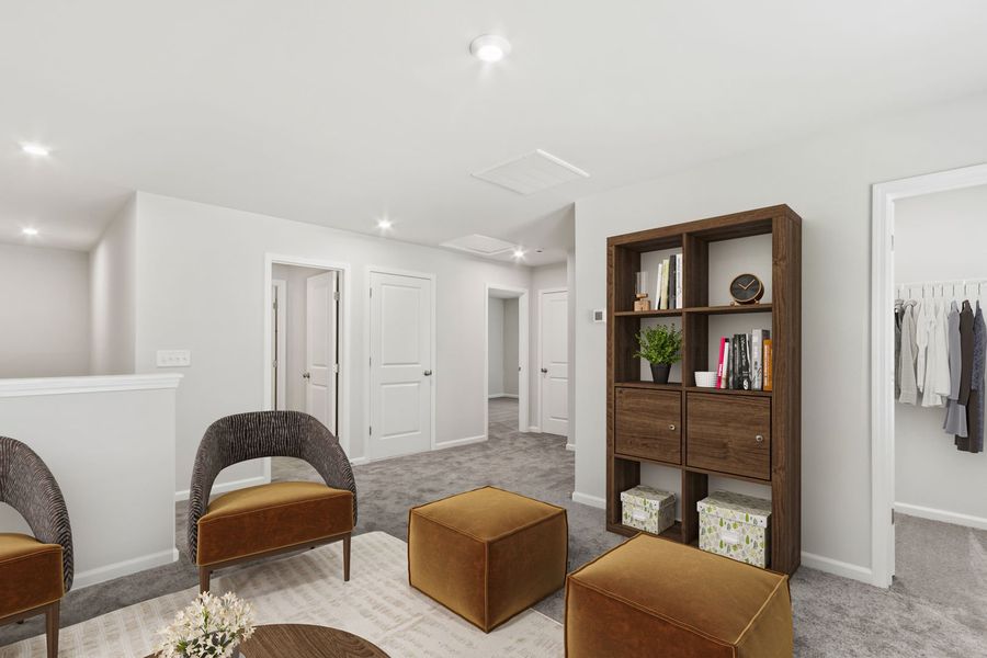 Bright, comfortable home office with plenty of natural light