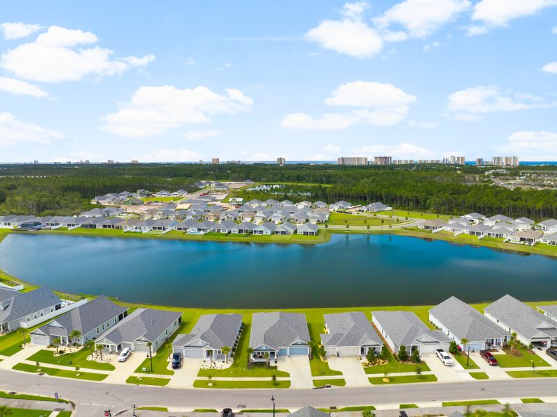 Aerial view of the Breakfast Point East community in Panama City Beach, FL, showing layout and nearby surroundings (Image 18).