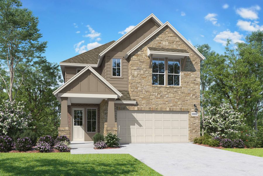 Front exterior of a home in the Terrace Collection At Turner's Crossing community, located in Buda, TX (Image 9).