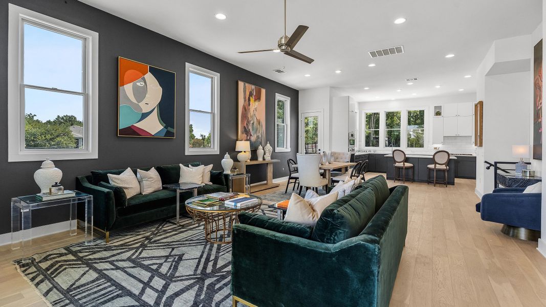 Furnished interior in a model home at The Park at Sunridge in Austin (Image 30).