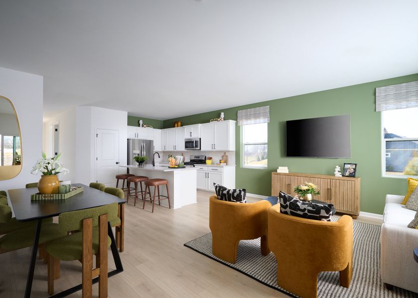 Furnished interior in a model home at Nexus Townhomes in Gallatin (Image 9).