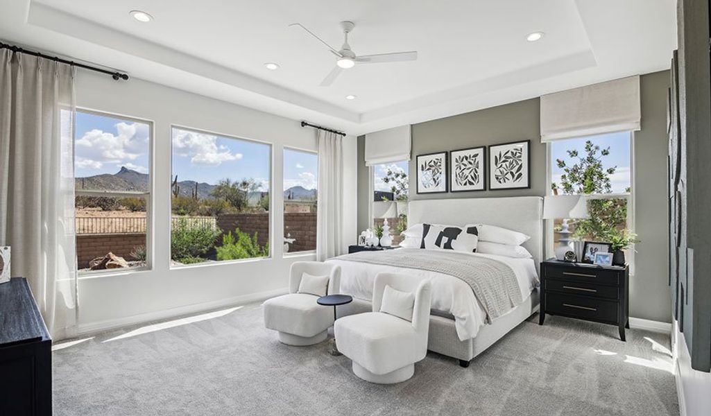 Furnished interior in a model home at Saguaro Reserve III in Marana (Image 16).