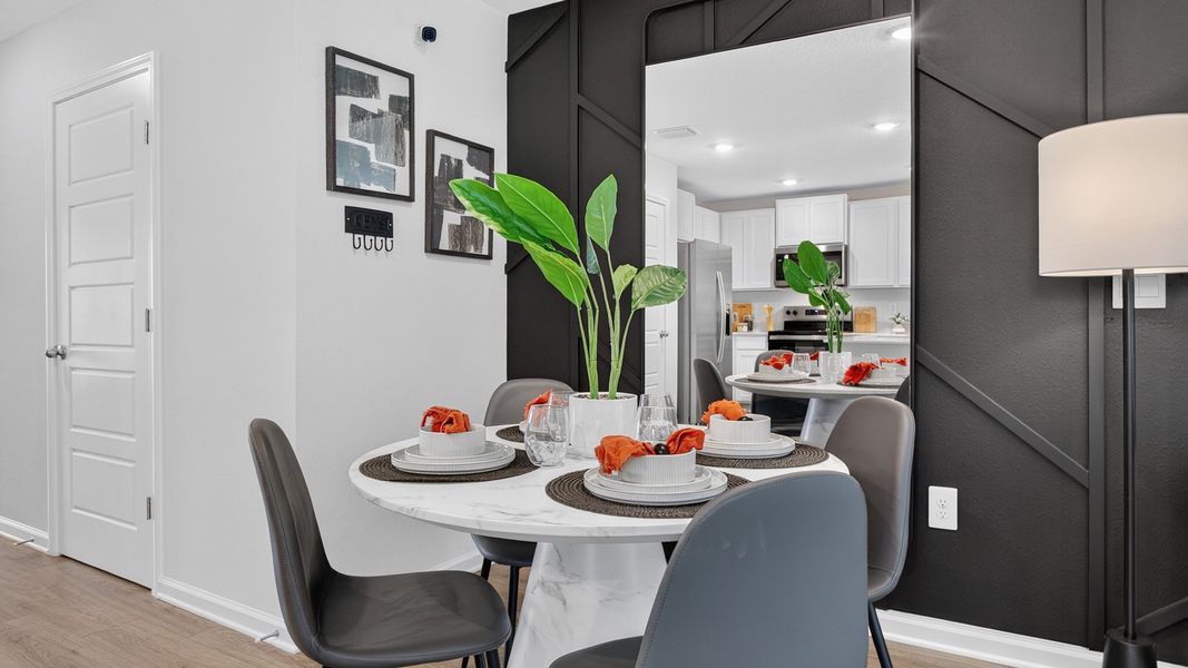 Furnished interior in a model home at Bridle Creek Townhomes in Jacksonville (Image 11). Furnished interior in a model home at Bridle Creek Townhomes in Jacksonville (Image 11).