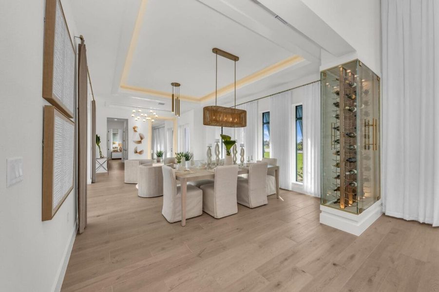 Furnished interior in a model home at Aqua in Bradenton (Image 171).
