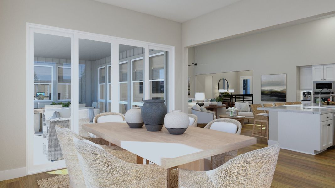 Furnished interior in a model home at The Fairways at RainDance in Windsor (Image 24).