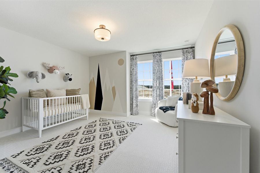 Furnished interior in a model home at Lariat in Liberty Hill (Image 52).