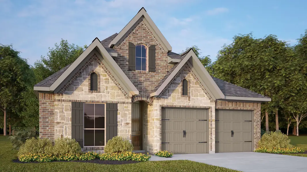 Front exterior of a home in the Harvest Green 60' community, located in Richmond, TX (Image 3). Front exterior of a home in the Harvest Green 60' community, located in Richmond, TX (Image 3).