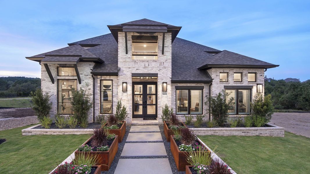 Front exterior of a home in the Johnson Ranch 55' community, located in Bulverde, TX (Image 4). Front exterior of a home in the Johnson Ranch 55' community, located in Bulverde, TX (Image 4).