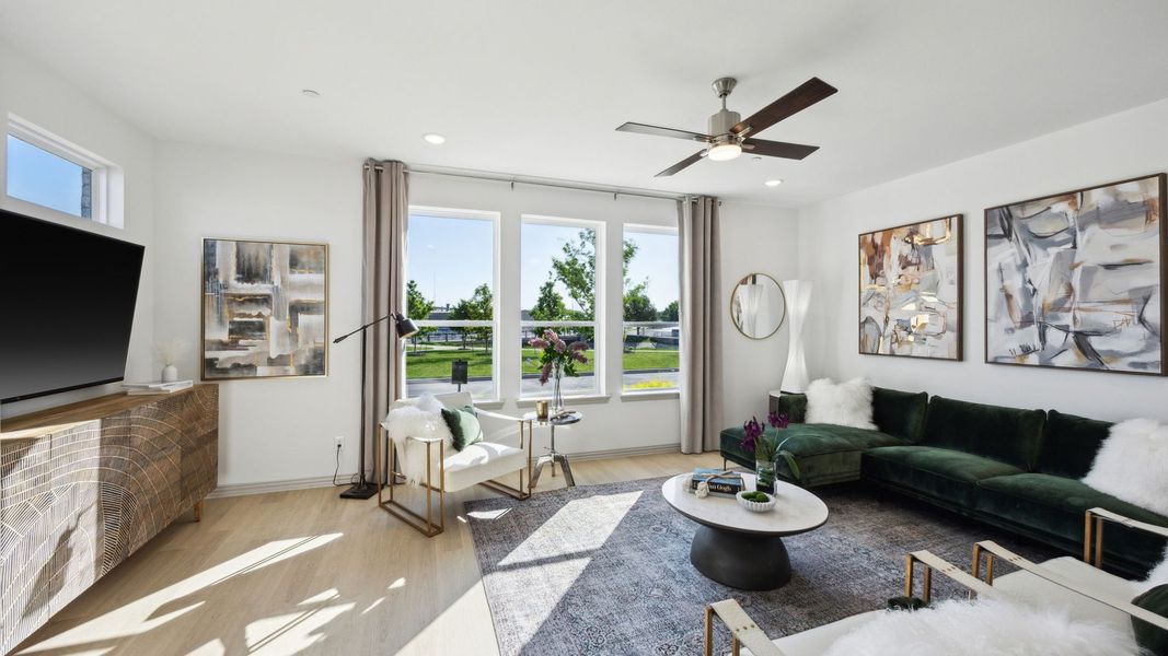Furnished interior in a model home at City Point in North Richland Hills (Image 8).