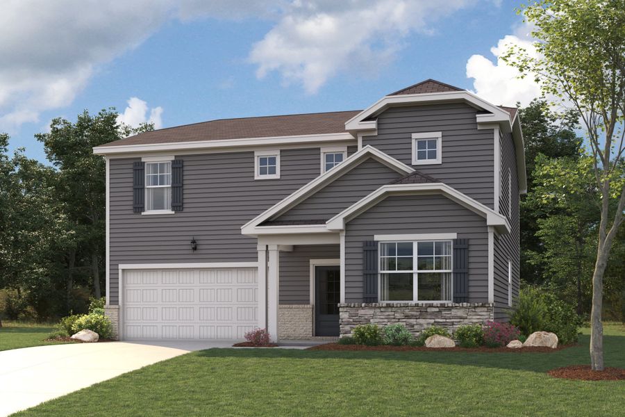 A house with a garage.