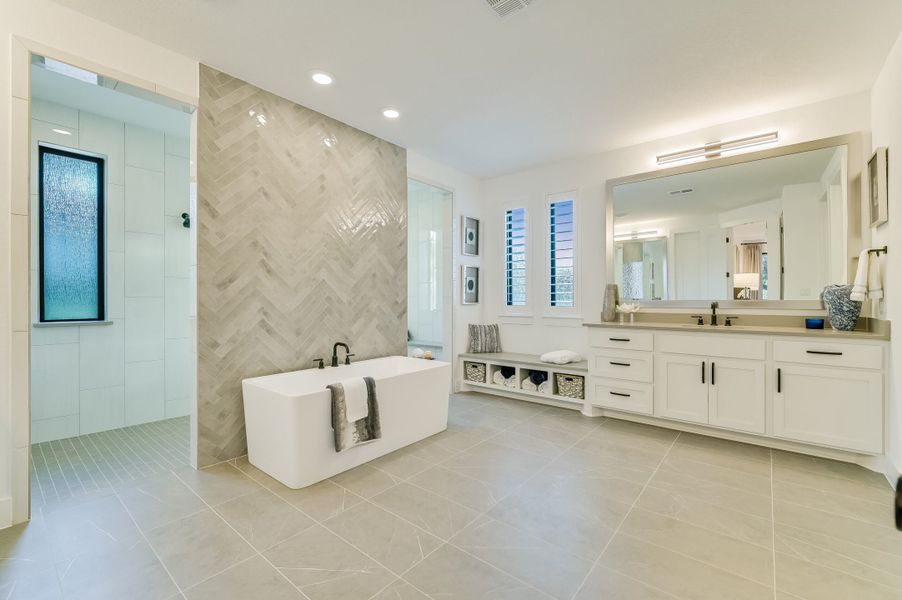 Furnished interior in a model home at Clearwater Ranch in Liberty Hill (Image 52).