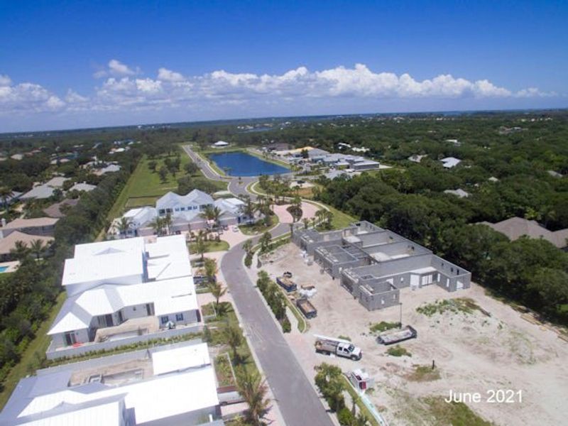 Aerial view of the The Strand community in Vero Beach, FL, showing layout and nearby surroundings (Image 40).