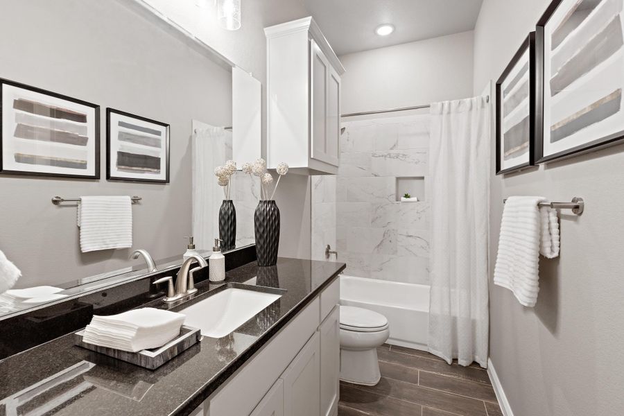 Furnished interior in a model home at Vintage Oaks in Weatherford (Image 47).