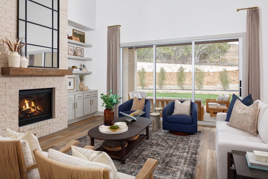 Furnished interior in a model home at Palmera Ridge in Leander (Image 19).