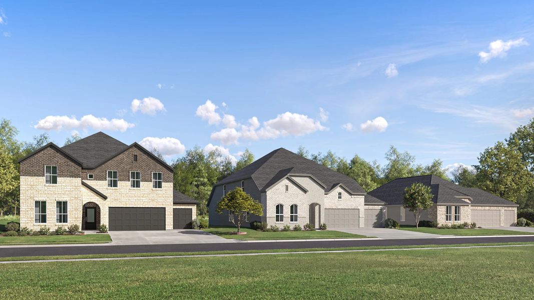Neighborhood homes streetscape rendering Neighborhood homes streetscape rendering