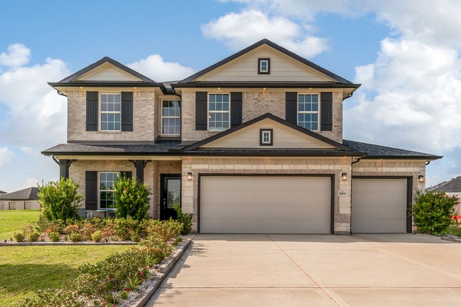 Front exterior of a home in the Bluestem community, located in Brookshire, TX (Image 3). Front exterior of a home in the Bluestem community, located in Brookshire, TX (Image 3).