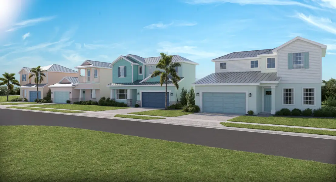 Front exterior of a home in the Beachview Cove community, located in Ormond Beach, FL (Image 1).