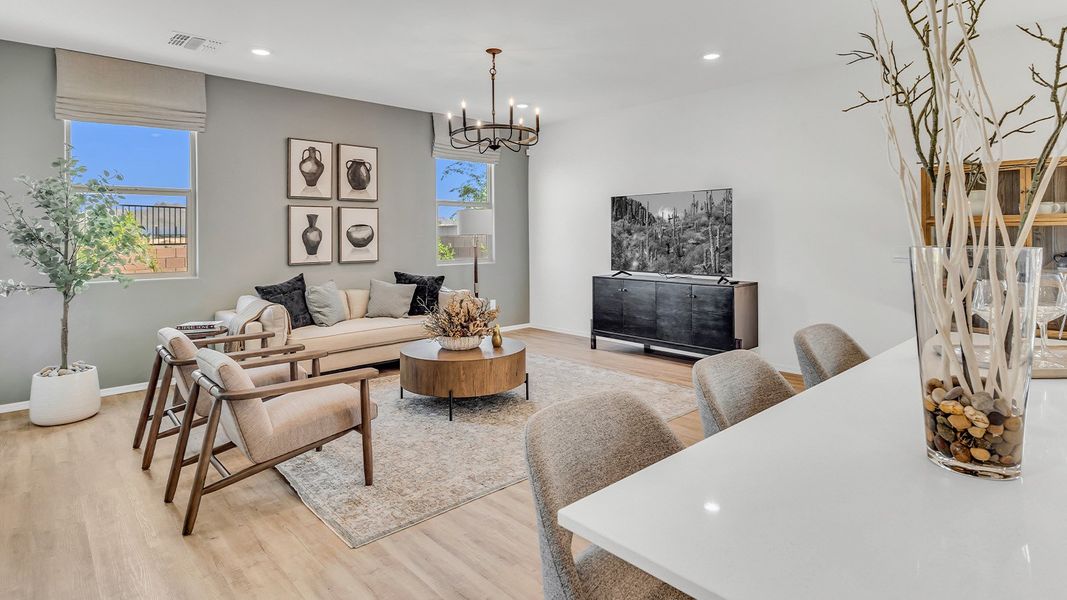 Furnished interior in a model home at Coronet at Gladden Farms in Marana (Image 46).