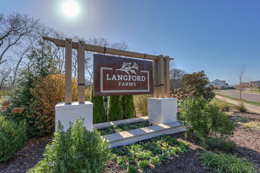 Entrance to the Langford Farms community in Gallatin, TN, featuring signage and landscaping (Image 2).
