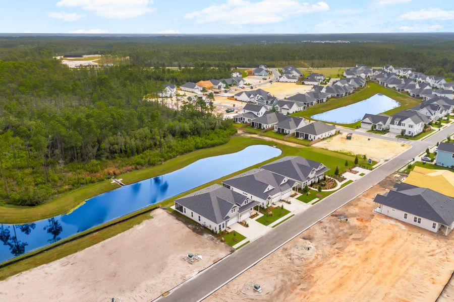 Aerial view of the The Villas at Longleaf Park, a Watersound Origins® community community in Inlet Beach, FL, showing layout and nearby surroundings (Image 21).