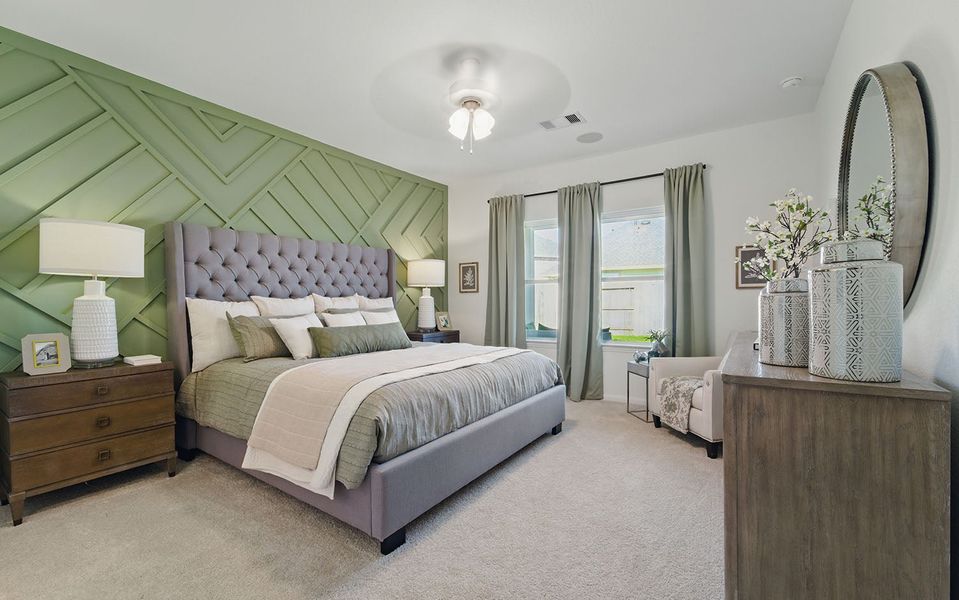 Furnished interior in a model home at Windrose Green in Angleton (Image 67).