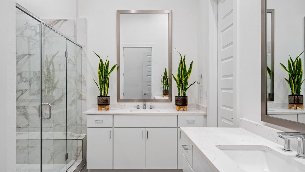 Furnished interior in a model home at Bluebonnet Lofts in Austin (Image 43).