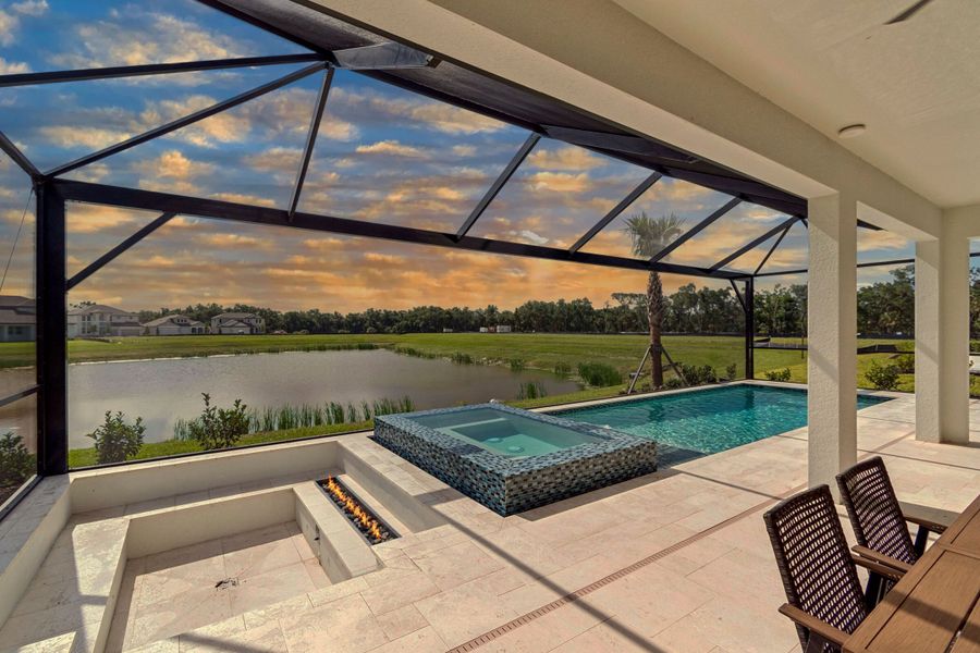 Pool and firepit